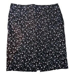 Liz Claiborne Black and Pink Floral Pencil Skirt